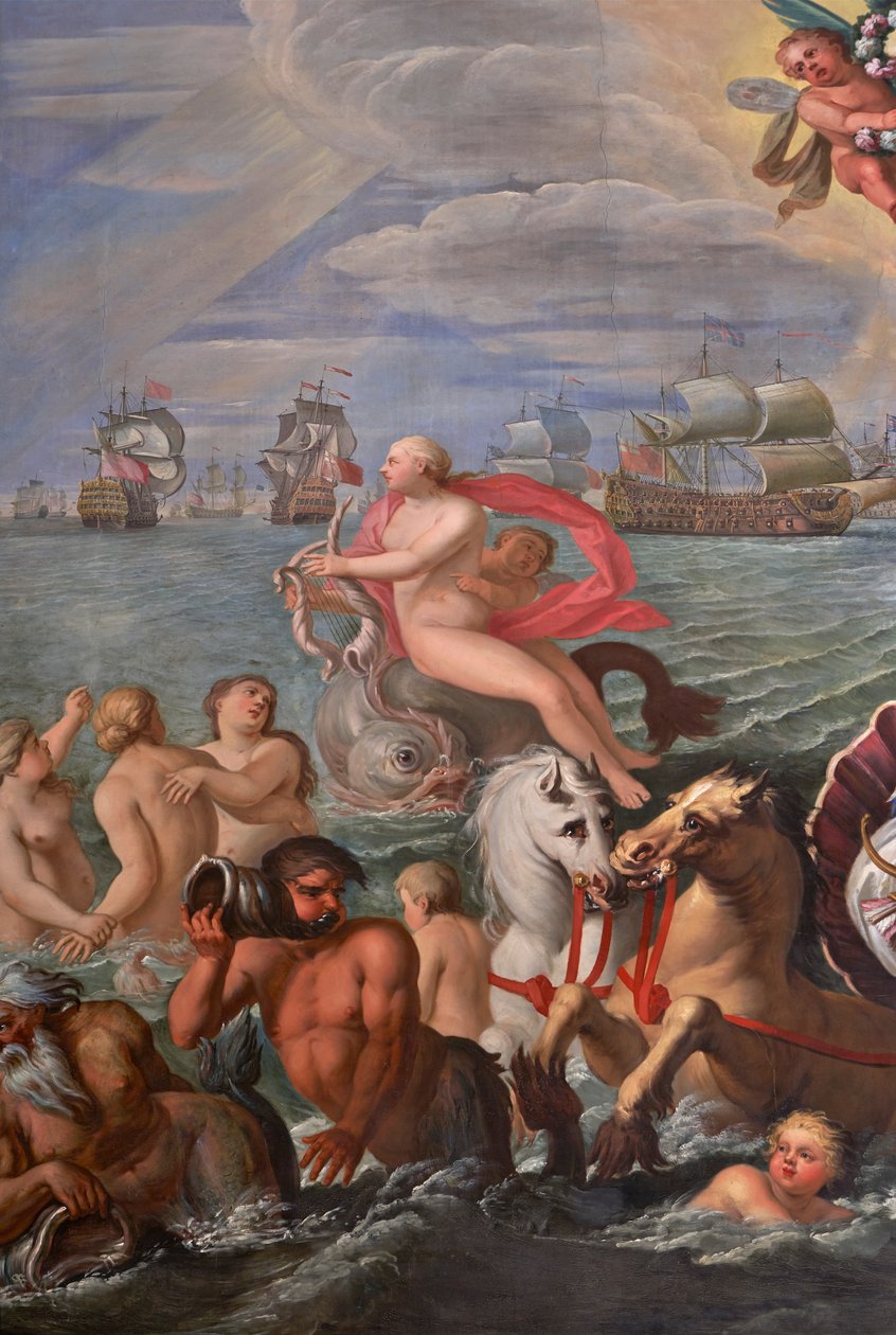 Detalje fra Dronningens Tegnestue af Antonio Verrio