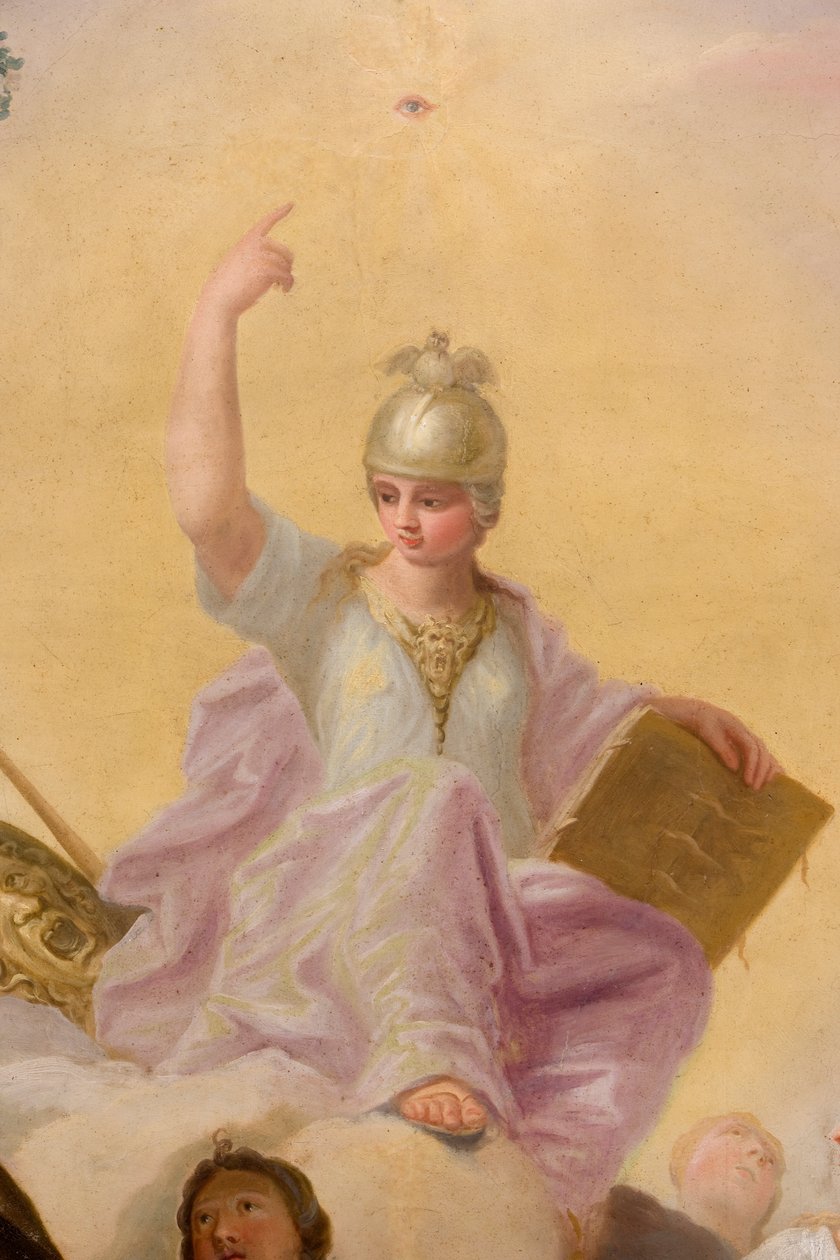 Minerva, detalje fra Bankethuset af Antonio Verrio