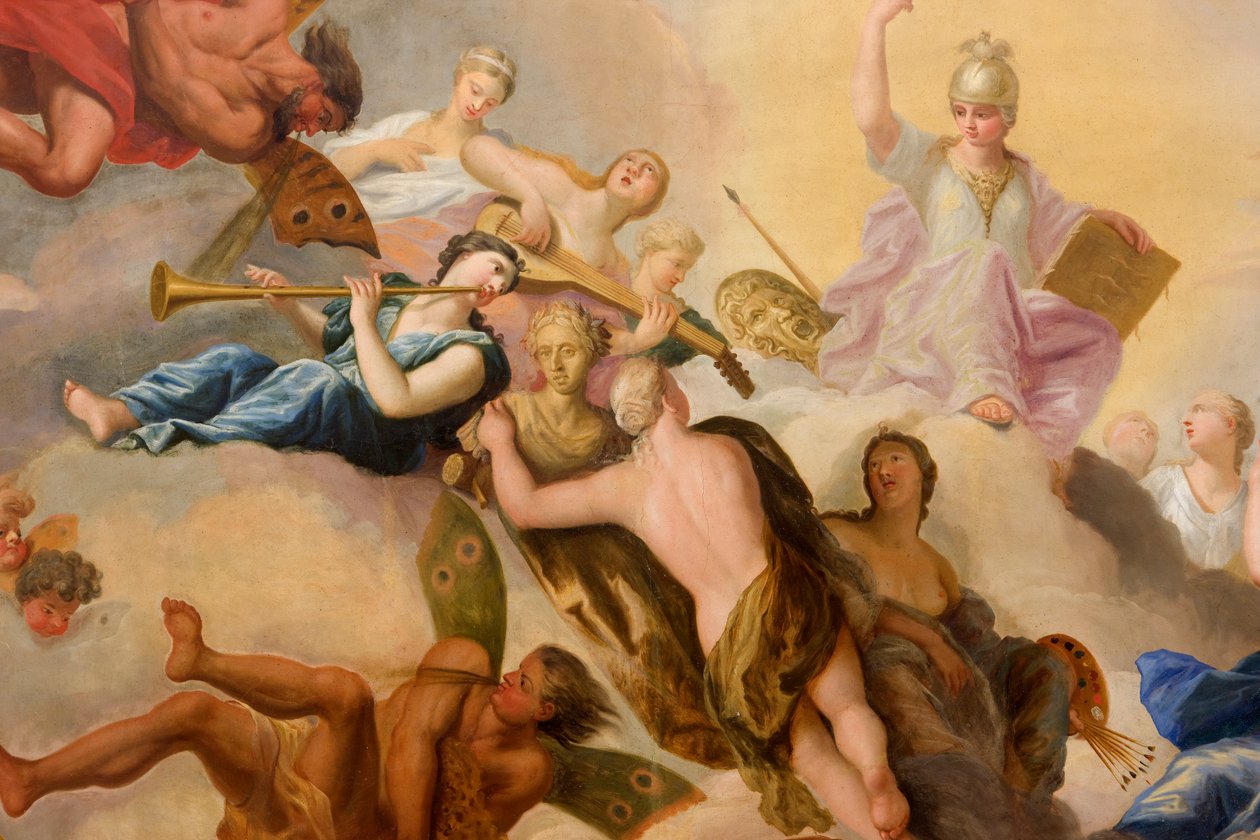 Minerva omgivet af kunst og videnskab, detalje fra The Banqueting House af Antonio Verrio