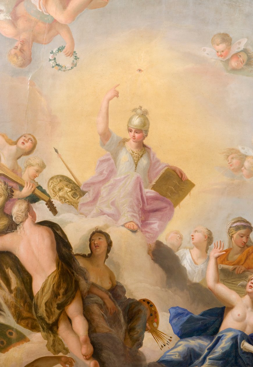 Minerva omgivet af kunst og videnskab, detalje fra The Banqueting House af Antonio Verrio