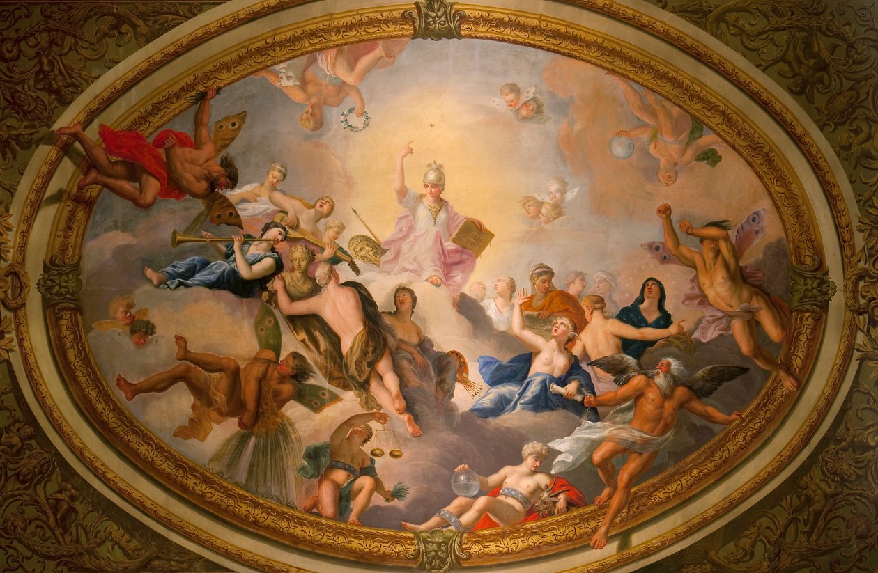 Minerva omgivet af kunst og videnskab, detalje fra The Banqueting House af Antonio Verrio