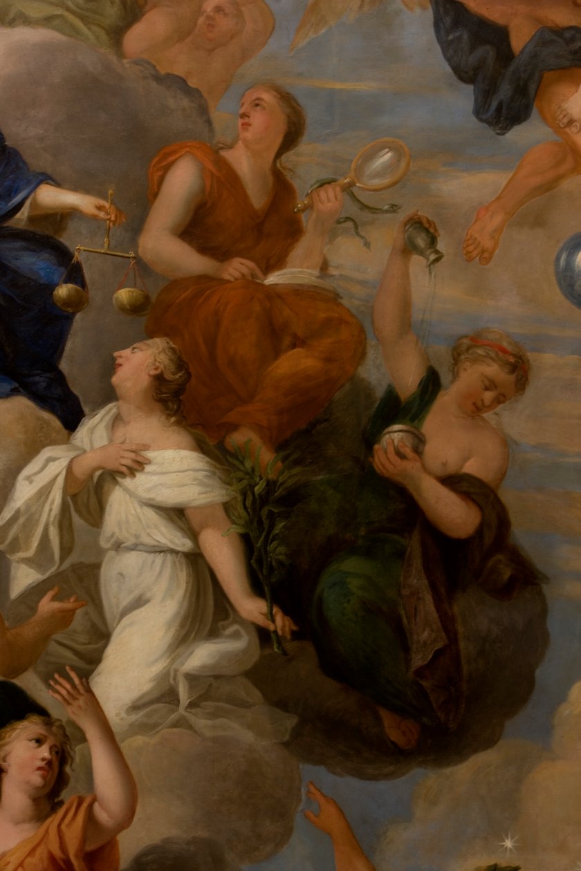 Fred, forsigtighed og temperament, detaljer fra Dronningens Tegnestue af Antonio Verrio