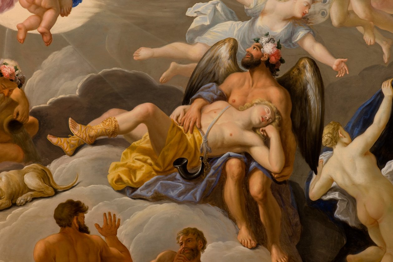 Kongens sengekammer, ca. 1703-5 (malet loft) af Antonio Verrio