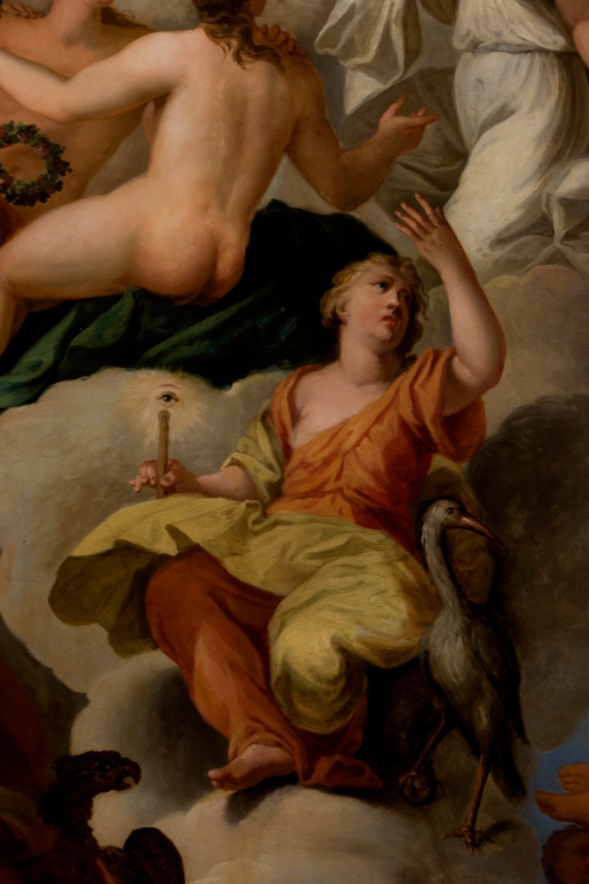 Årvågenhed, detalje fra Dronningens Tegnestue af Antonio Verrio