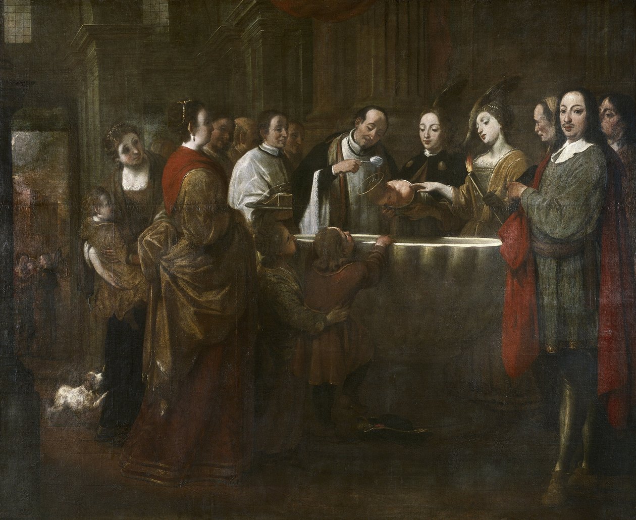 Franciskus dåb, ca. 1729-33 (olie på lærred) af Antonio Viladomat