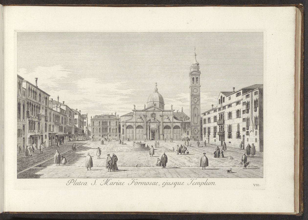 Udsigt på Campo Santa Maria Formosa i Venedig The Square of St. Mary Formosa og dets tempel (titel på objektet) Gezichten op bugemenen en pleinen in Venetië (serietitel) Den mest berømte udsigt over byen Venedig, fra Antonius-kanalens 38. luftrelief af Antonio Visentini