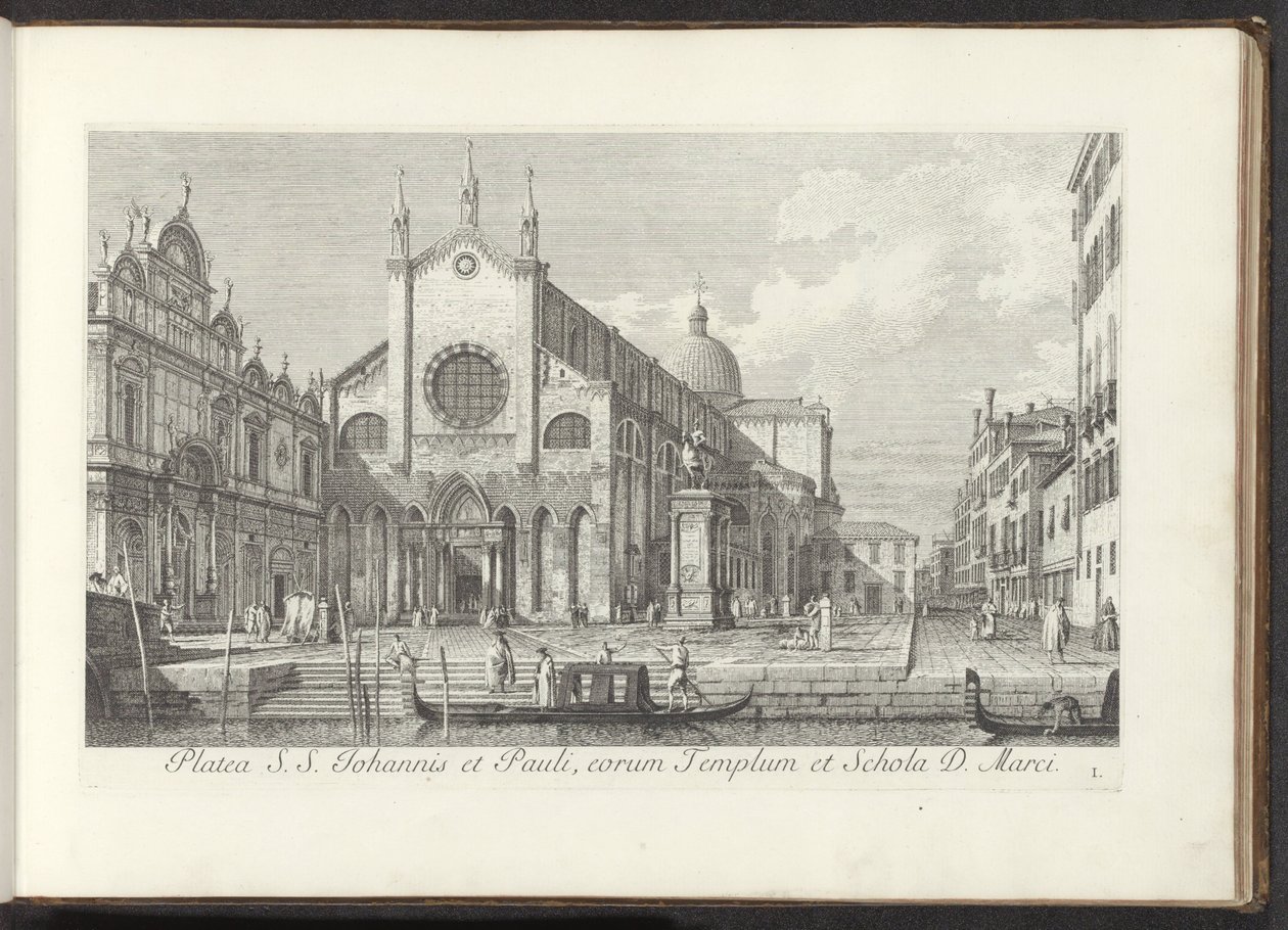 Udsigt over kirken Santi Giovanni e Paolo i Venedig Platea S. S. Johannis et Pauli, eorum Templum et Schola D. Marci (titel på objekt) Udsigt over bygninger og pladser i Venedig (serietitel) Urbis Venetiarum prospectus celebriores, ex Antonii Can af Antonio Visentini