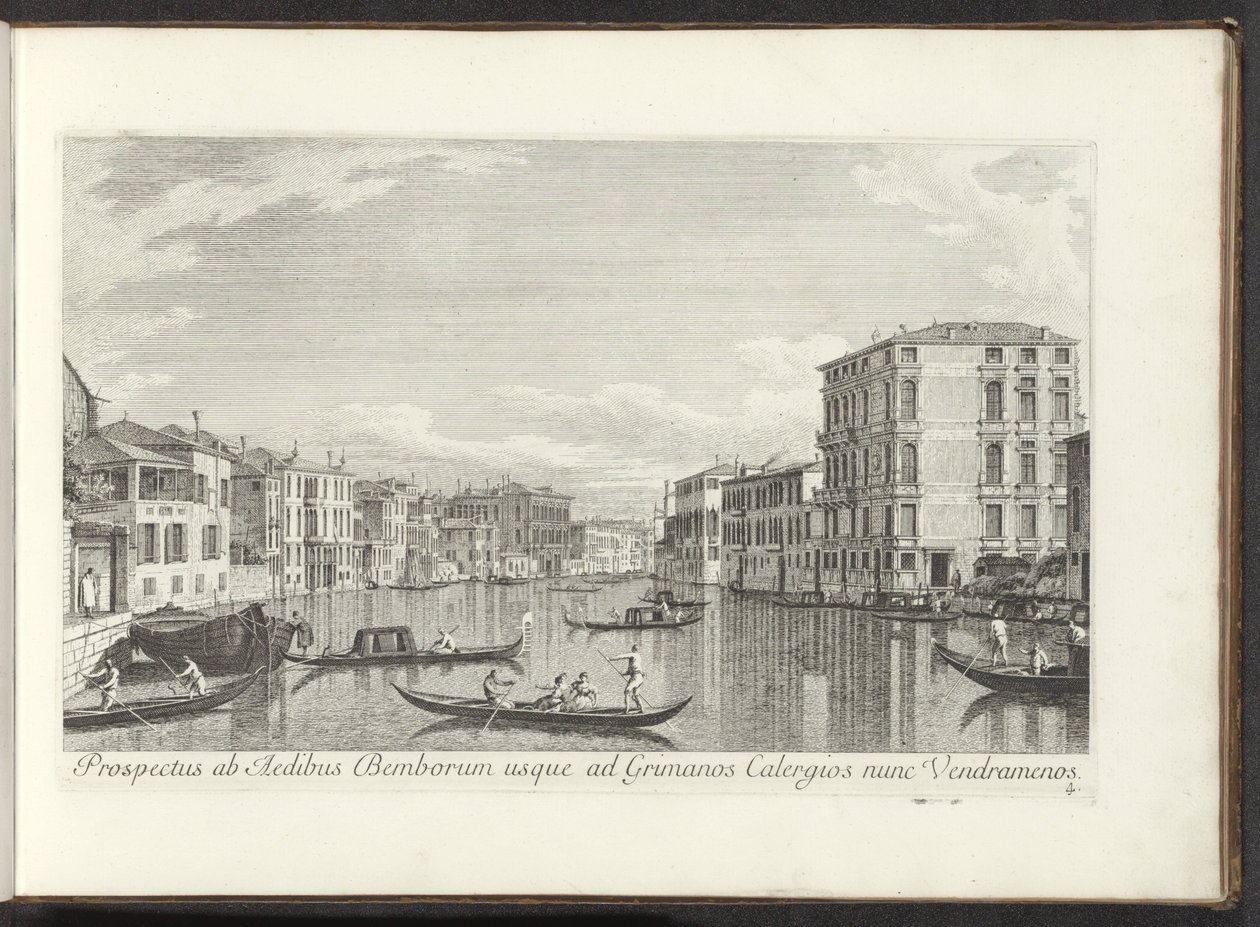 Se på Canal Grande, Palazzo Bembo og Palazzo Vendramin-Calergi te Venetië Udsigt til Houses of Bembo op til Grimanos Calergios nu Vendramenos (titel på objekt) Mere berømt udsigt over byen Venedig, fra Antonius-kanalens paneler 38 aer af Antonio Visentini