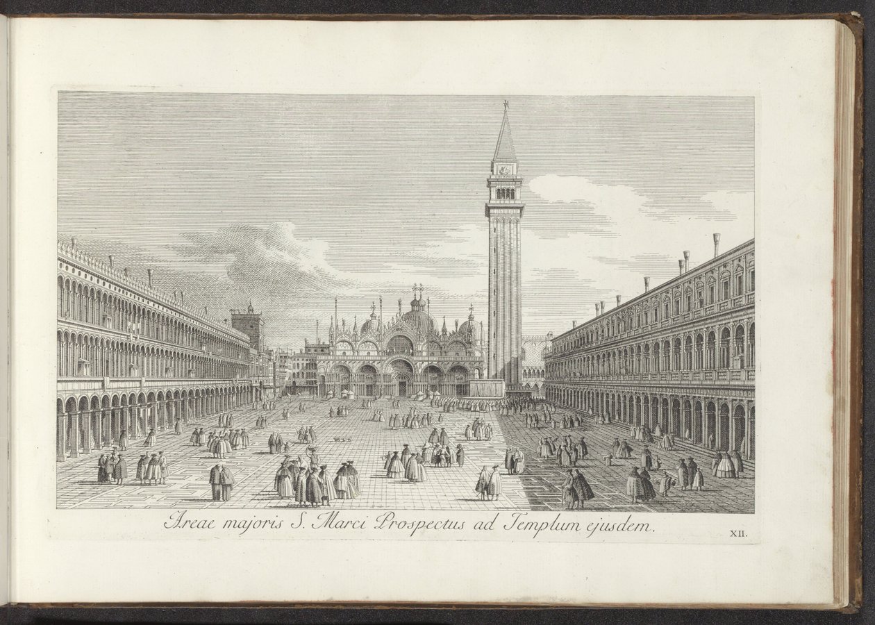 Se på San Marcoplein og San Marco i Venedig Markusprospekt til det samme tempel (titel på objektet) Gezichten op bugemenen en pleinen in Venetië (serietitel) Mere berømt udsigt over byen Venedig, fra Antonius-kanalens plader X af Antonio Visentini