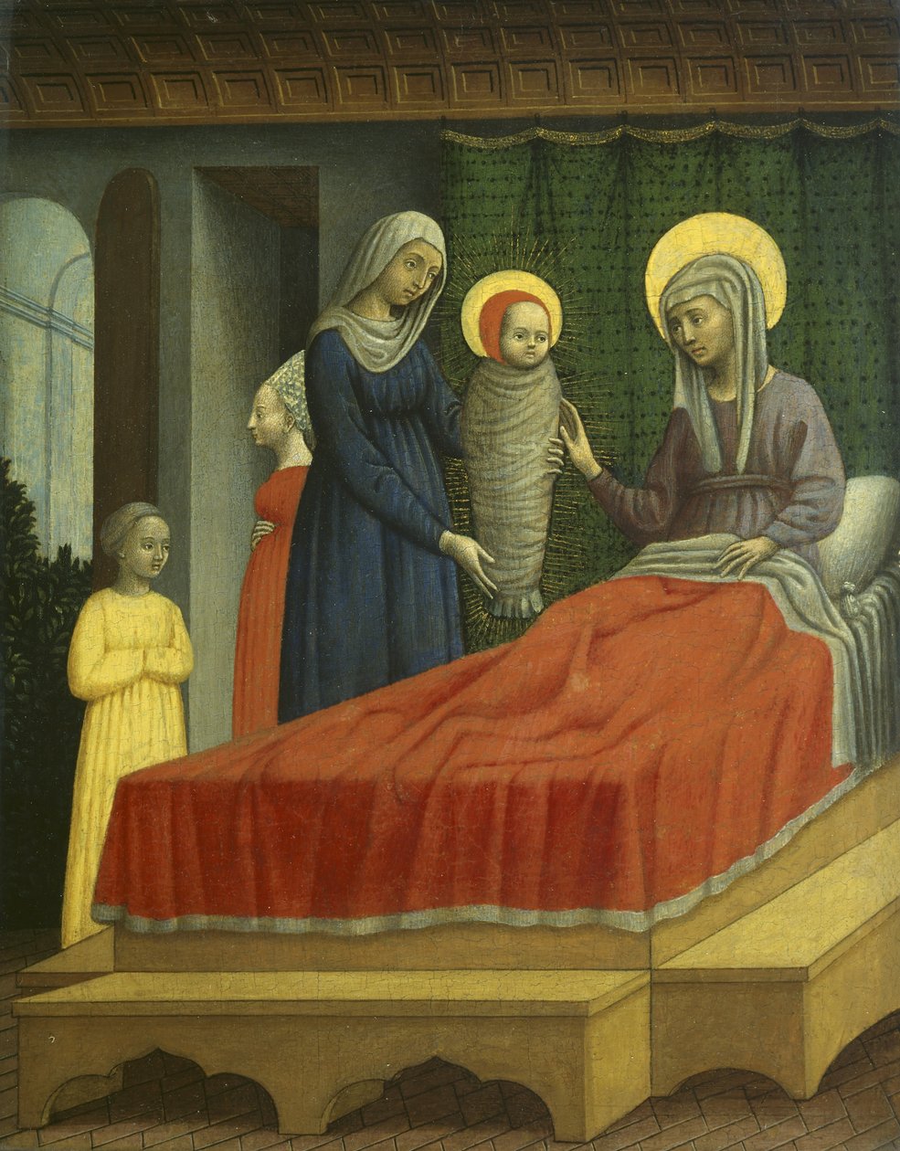 The Birth of St. Augustine, ca. 1440-50 (tempera på panel) af Antonio Vivarini