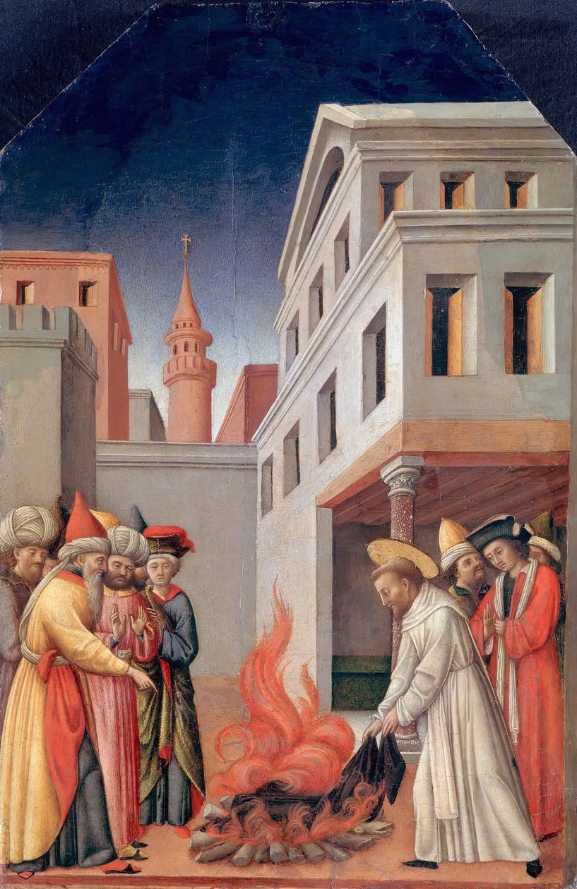 Miraklet af hellig ild før sultanen, ca. 1440 af Antonio Vivarini