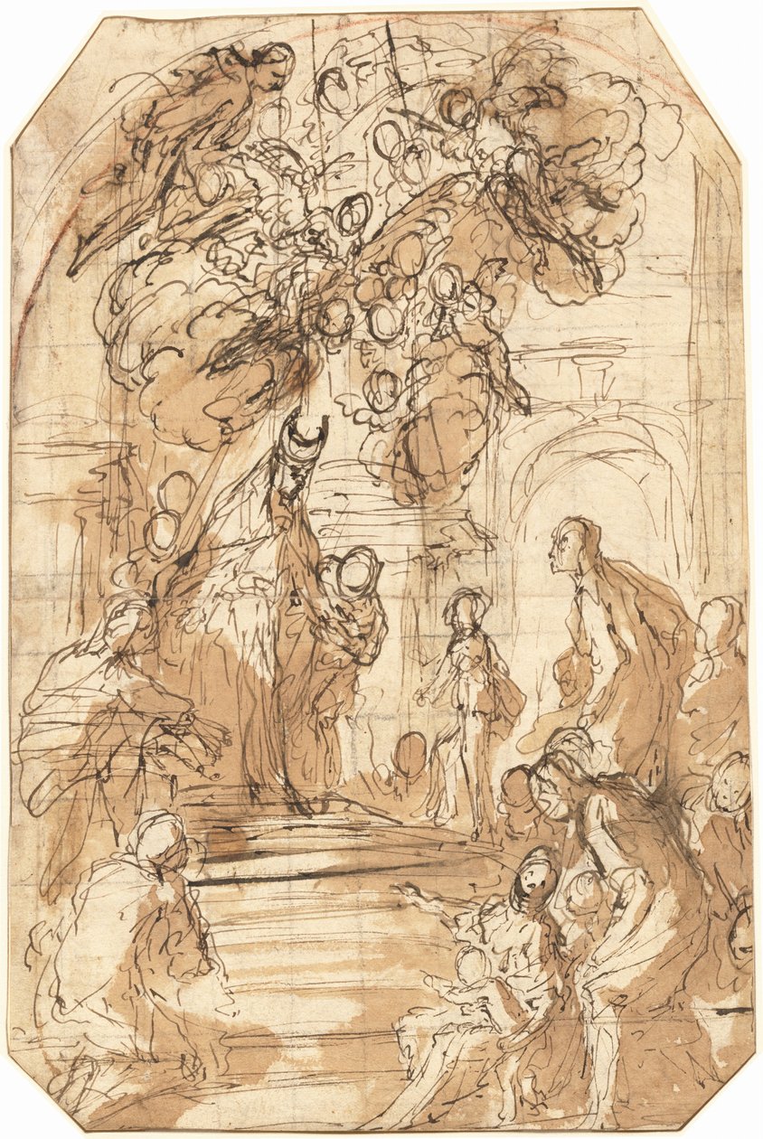 Præsentation af jomfruen i templet [recto] af Antonio Zanchi