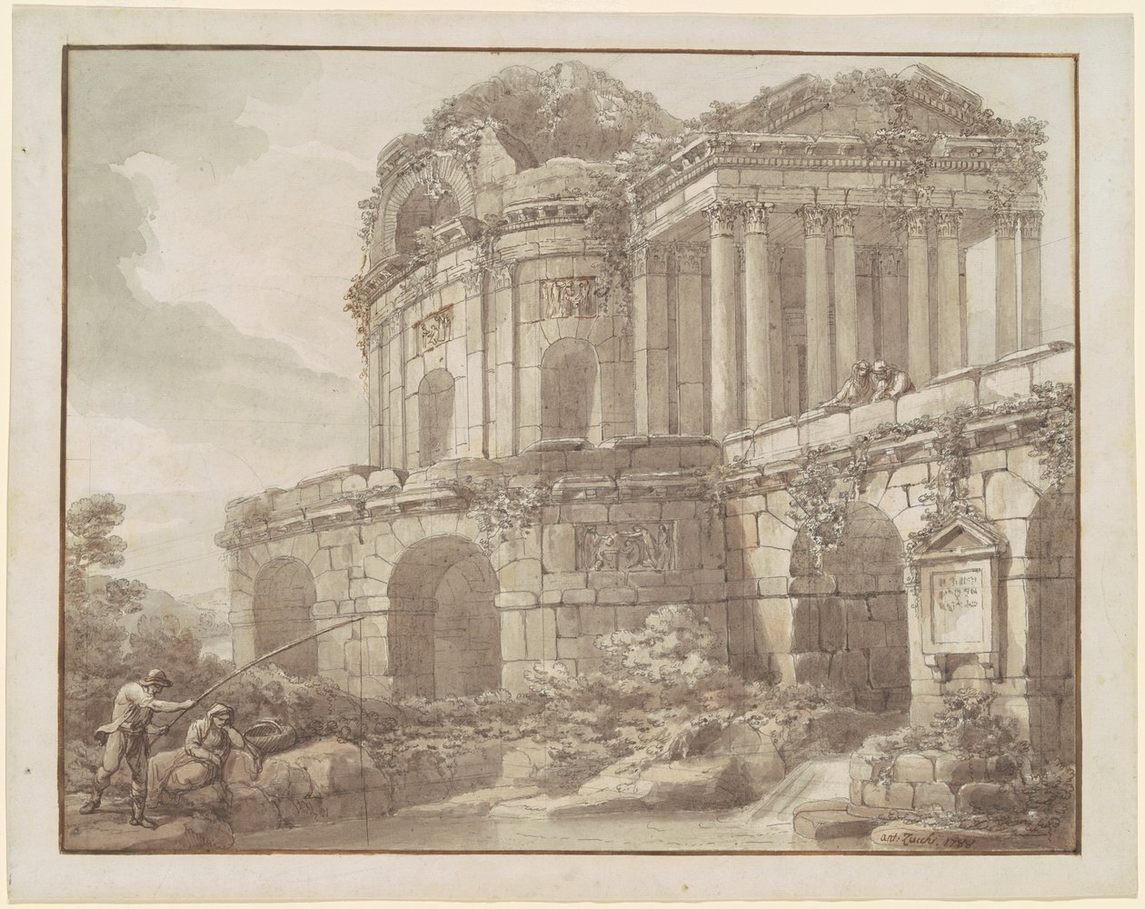 En romersk ruin af Antonio Zucchi