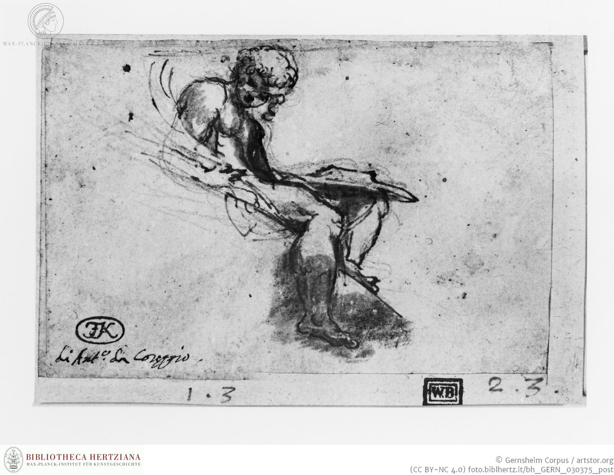 Correggio - Siddende figur med bog, obj08025394 af Antonio da Correggio