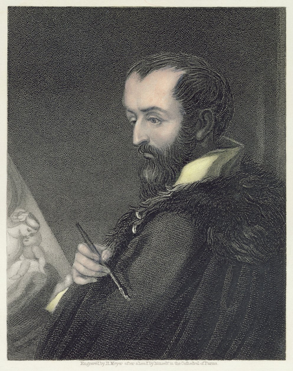 Selvportræt, indgraveret af Henry Meyer (1782-1847) pub. af William Mackenzie af Antonio da Correggio