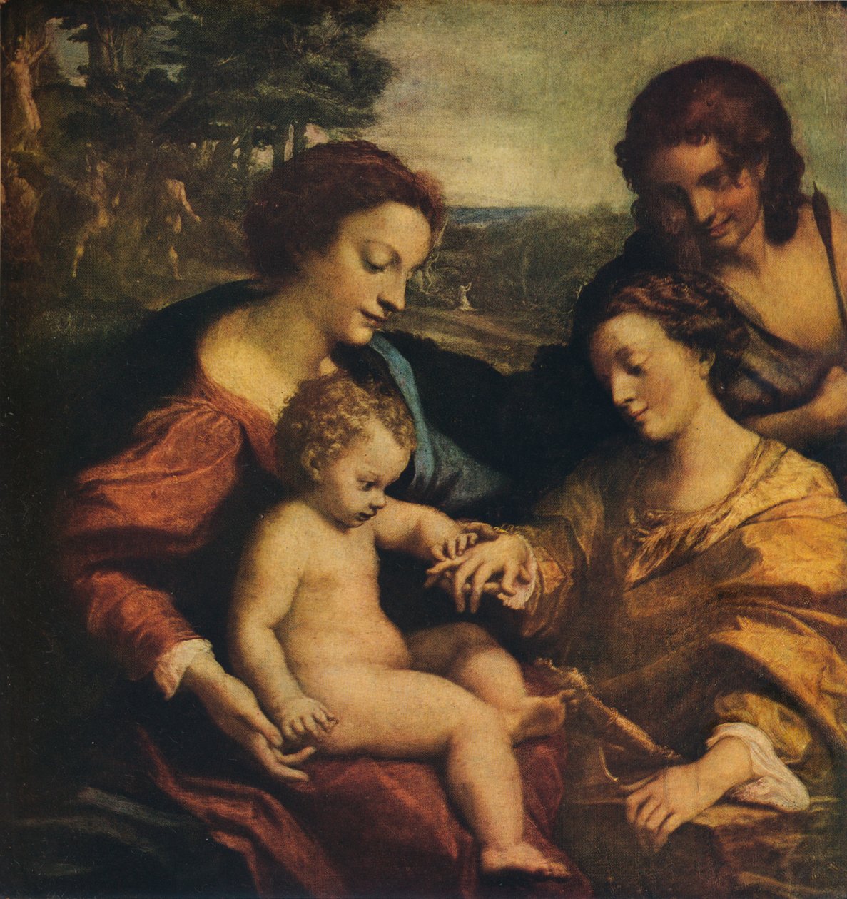 Det mystiske ægteskab af den hellige Katarina, 1526-1527. af Antonio da Correggio
