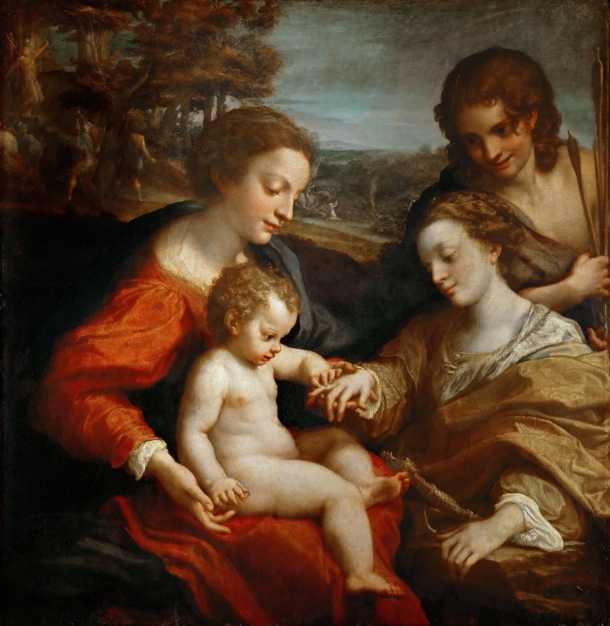 Sankt Catherines mystiske ægteskab af Antonio da Correggio