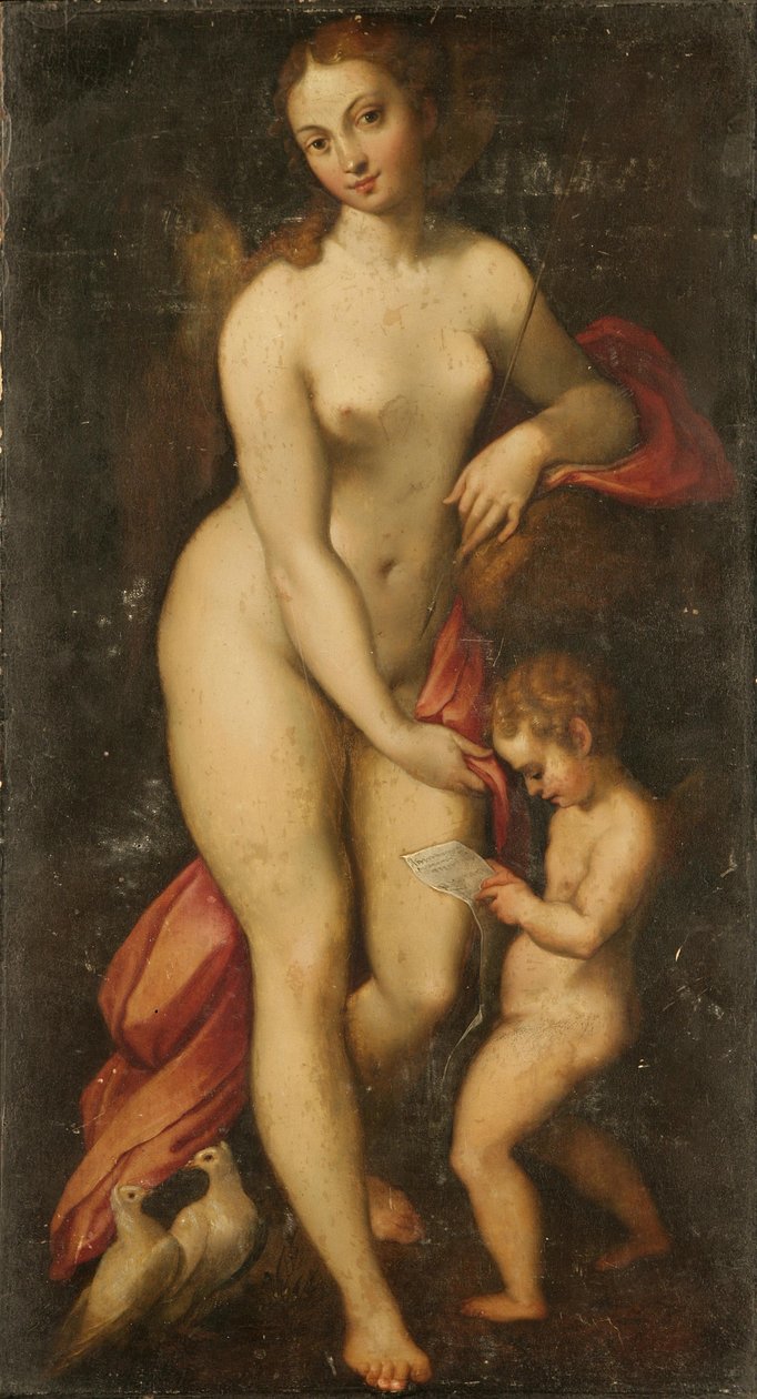 Venus og Amor af Antonio da Correggio