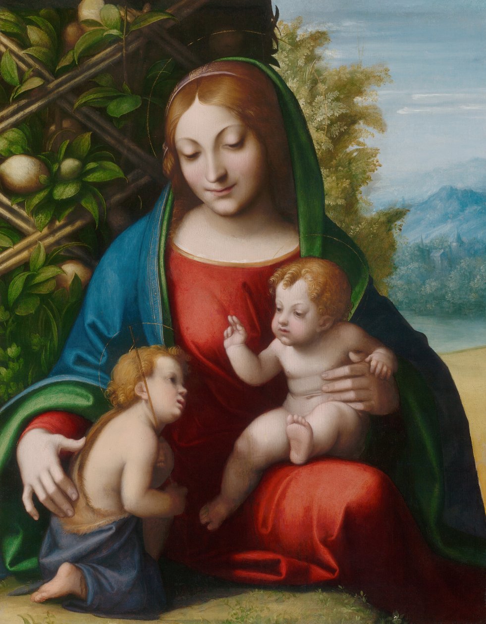 Jomfruen og barnet med den unge Johannes Døberen af Antonio da Correggio