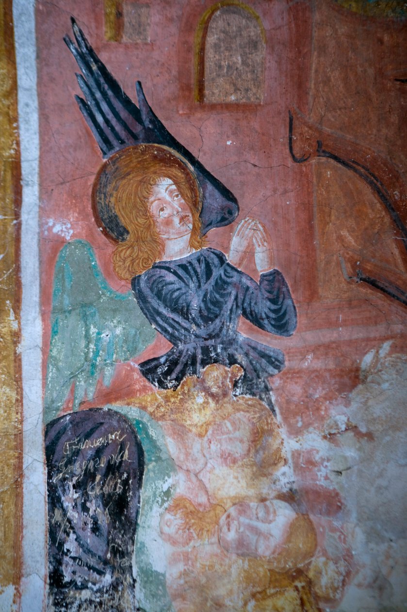 Detalje af en engel (fresko) af Antonio da Padova