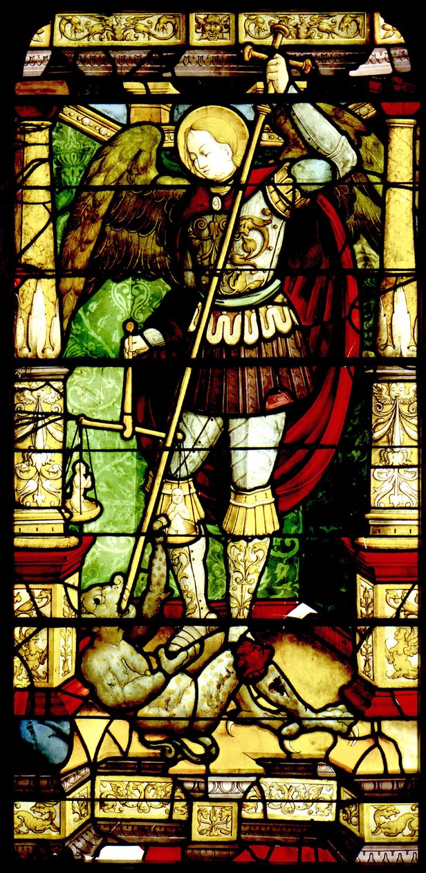 Glasmalerier med St. Michael Weighing Souls af Antonio da Pandino
