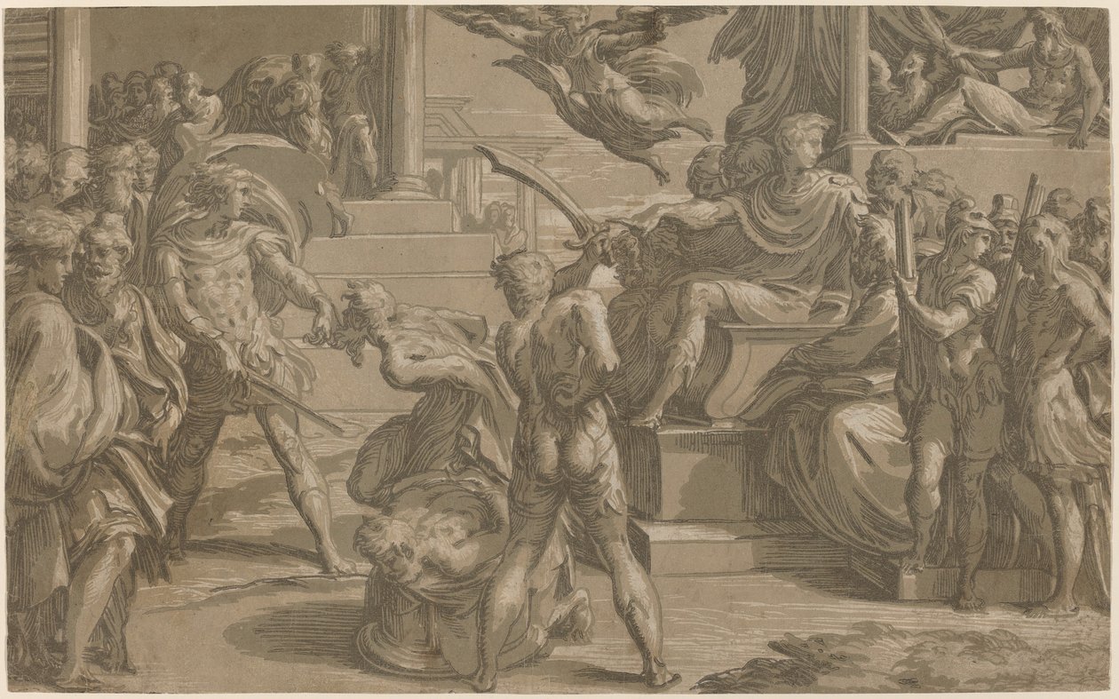De hellige Peters og Pauls martyrium [recto], ca. 1530. af Antonio da Trento
