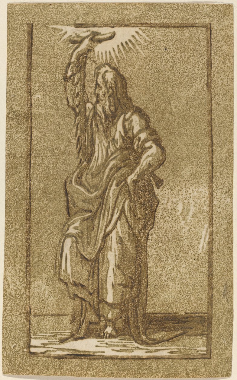 Saint Simon af Antonio da Trento after Parmigianino