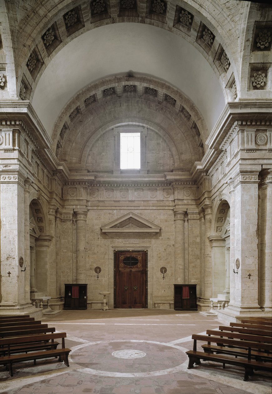 Indvendig udsigt over kirken St. Biagio af Antonio da the elder Sangallo
