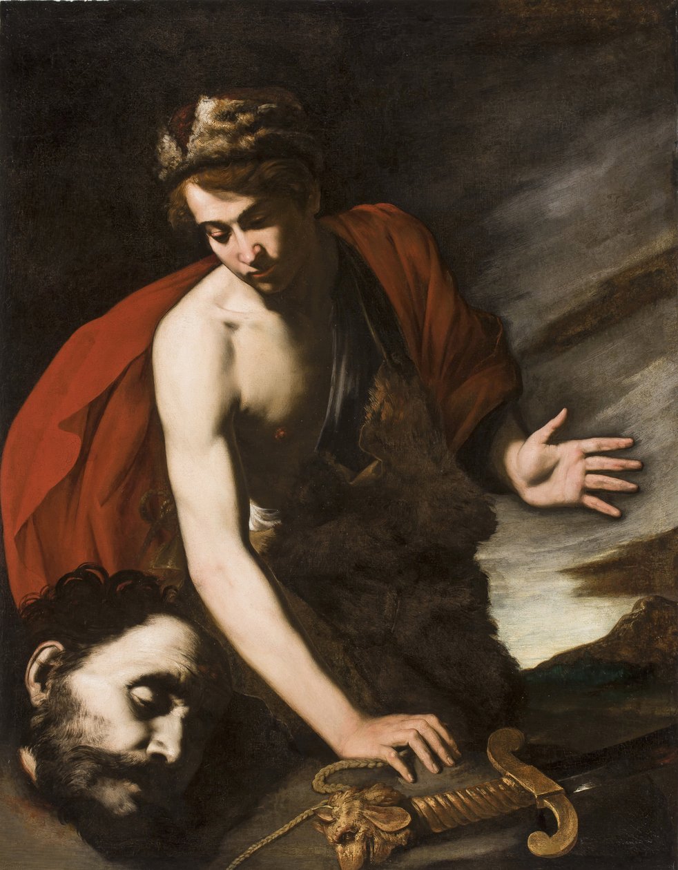 David med Goliats hoved, ca. 1642-43 (olie på lærred) af Antonio de Bellis