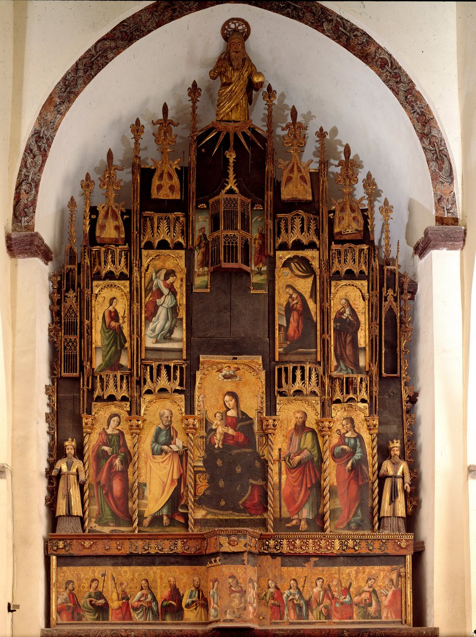 Polyptych of the Poem of Redemption and Coronation of the Virgin Mary Wood Painting by Antonello de Saliba Dani af Antonio de Saliba