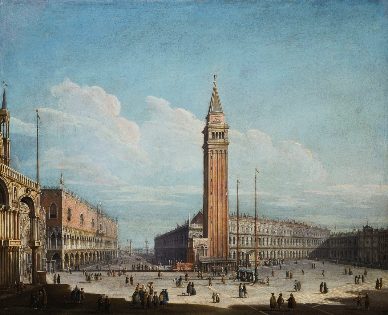 Piazza San Marco og Piazzetta, Venedig, med udsigt til sydvest, 1741 af Antonio de dipi Joli
