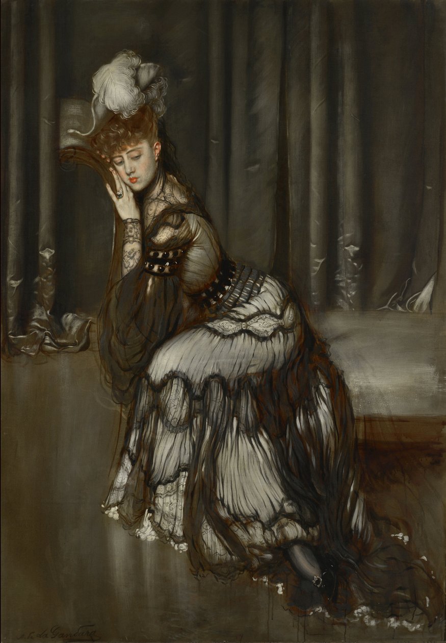 Portræt af Madame Salvator maleri af Antonio la Gandara (1861-1917) af Antonio de la Gandara