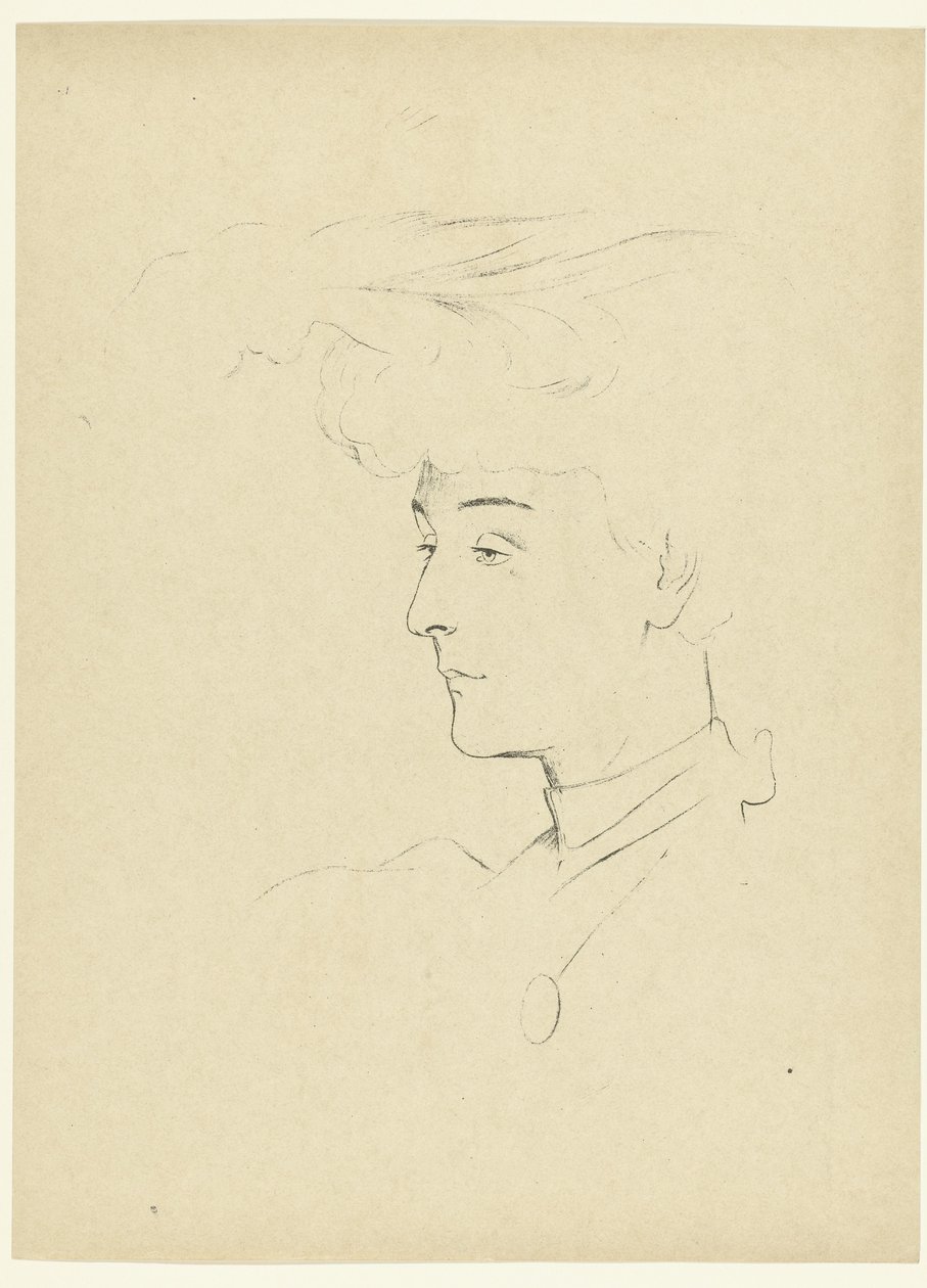 Portret af kvinde Studie af en kvindes hoved The Trial (serietitel) af Antonio de la Gandara