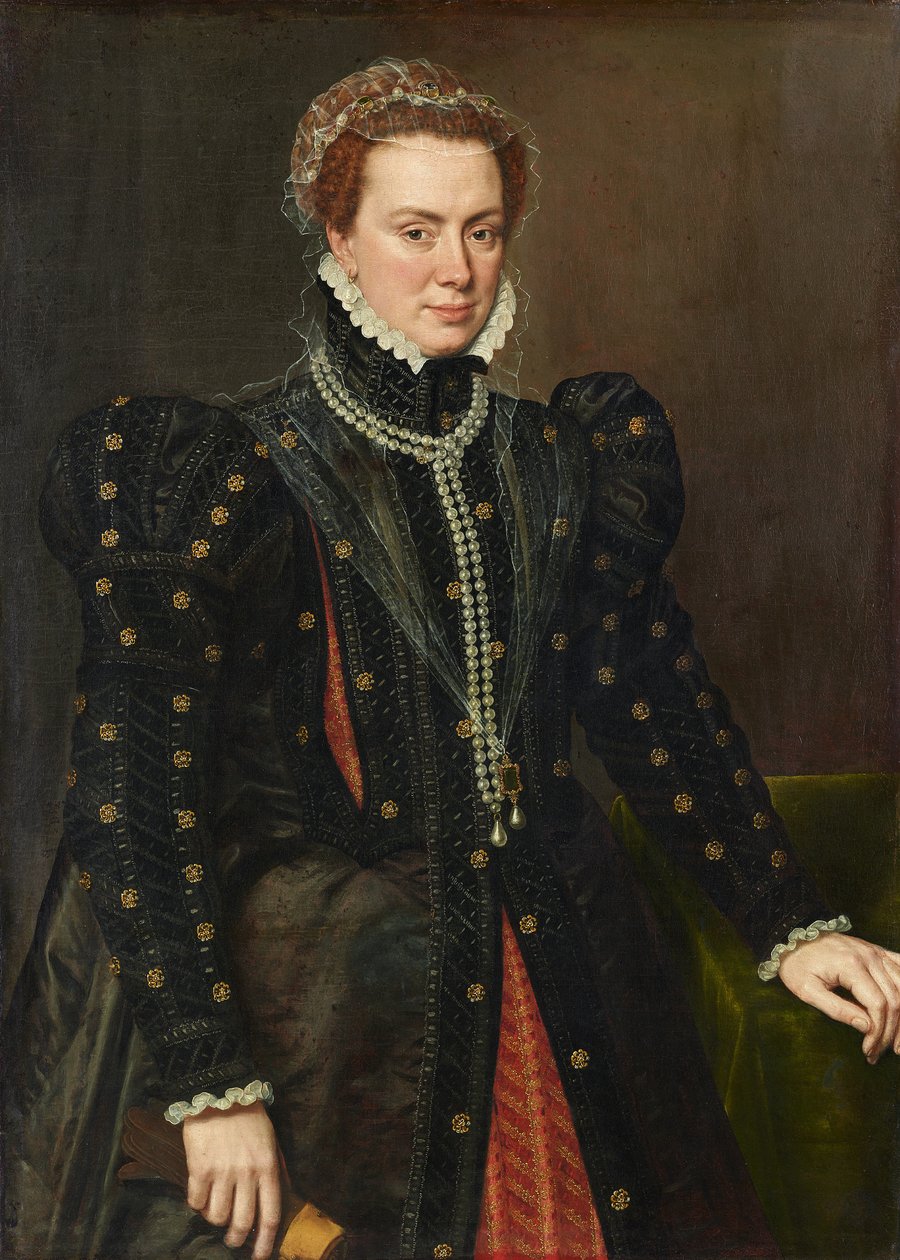 Tysk: Herzogin Margarete von Parma (1522-1586) Margaret, hertuginde af Parma af Antonis Mor