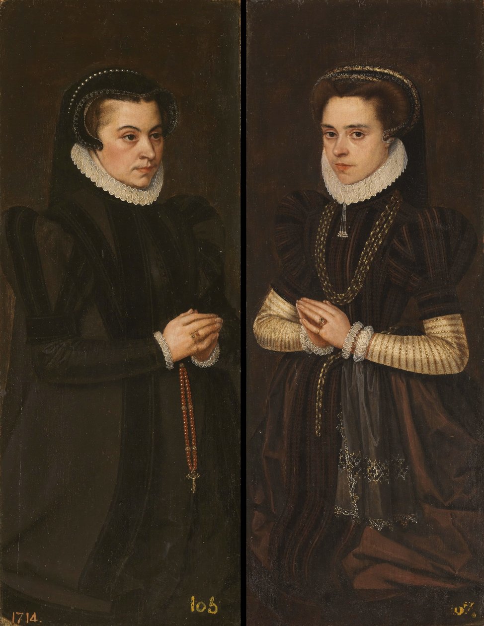 Margaret af Parma og Mary af Portugal, hustru til Alexander Farnese af Antonis Mor