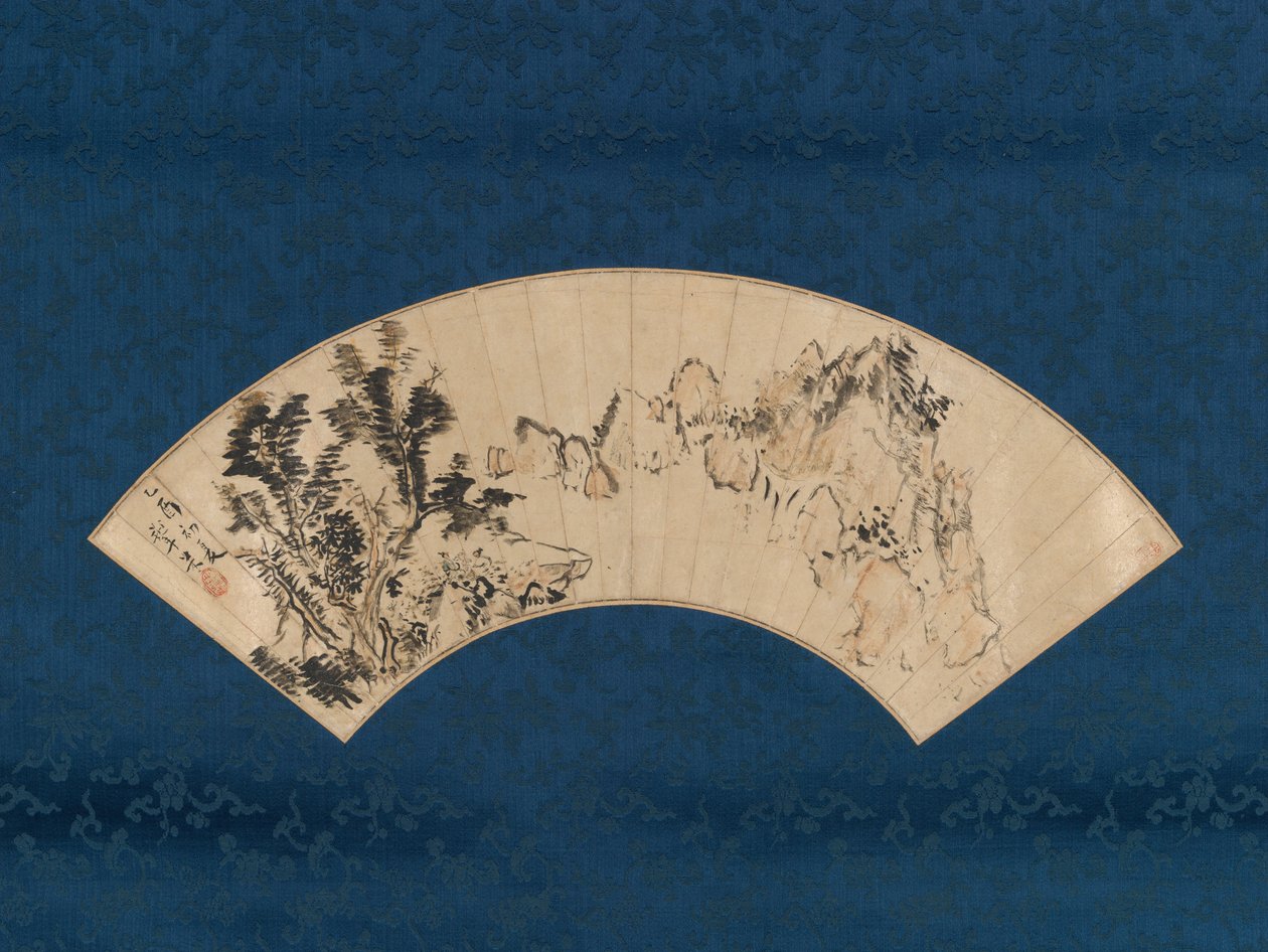 Tilbereder te ved en bjergkløft, 1825. af Aoki Mokubei
