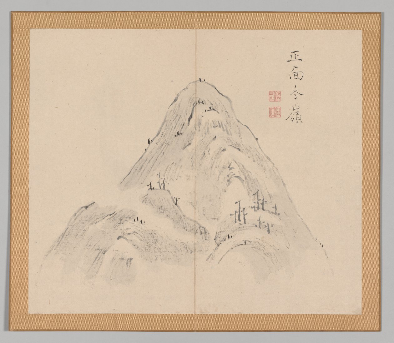 Dobbelt album af landskabsstudier efter Ikeno Taiga, bind 1 blad 24, 1700-tallet. af Aoki Shukuya