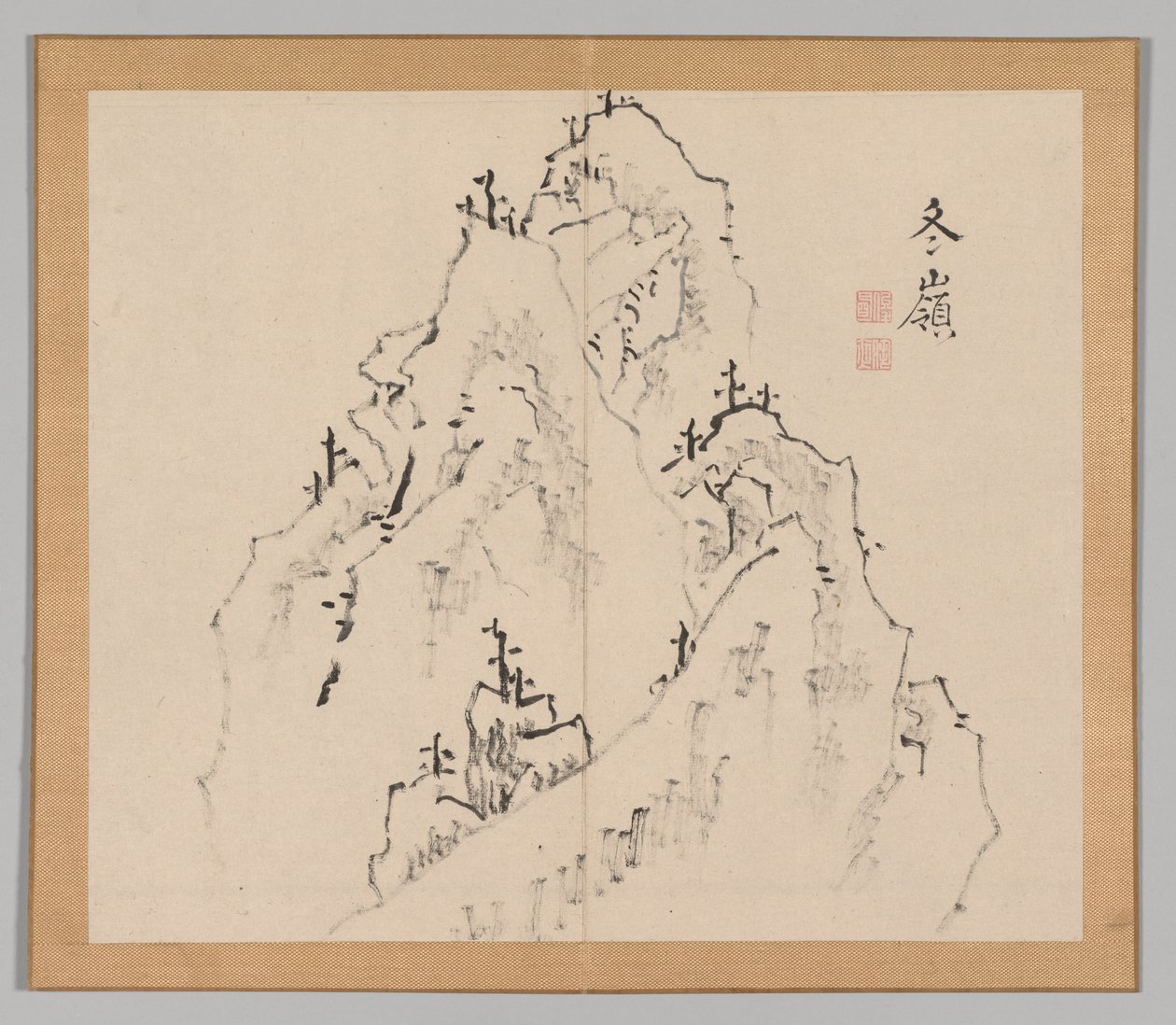 Dobbelt album af landskabsstudier efter Ikeno Taiga, bind 1 blad 25, 1700-tallet. af Aoki Shukuya