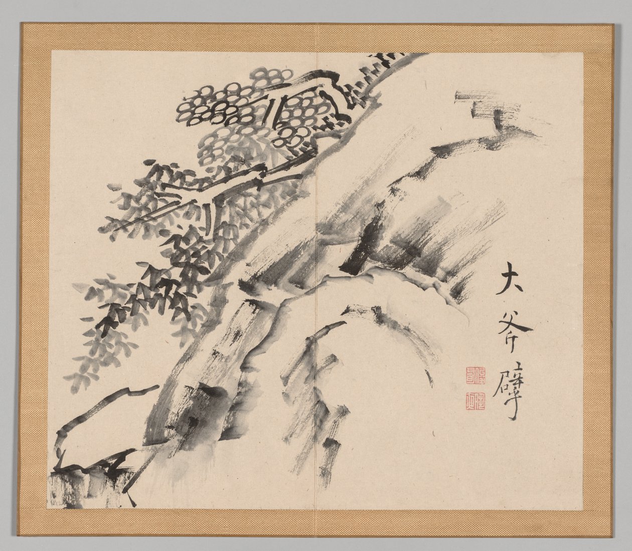 Dobbelt album af landskabsstudier efter Ikeno Taiga, bind 1 blad 9, 1700-tallet. af Aoki Shukuya