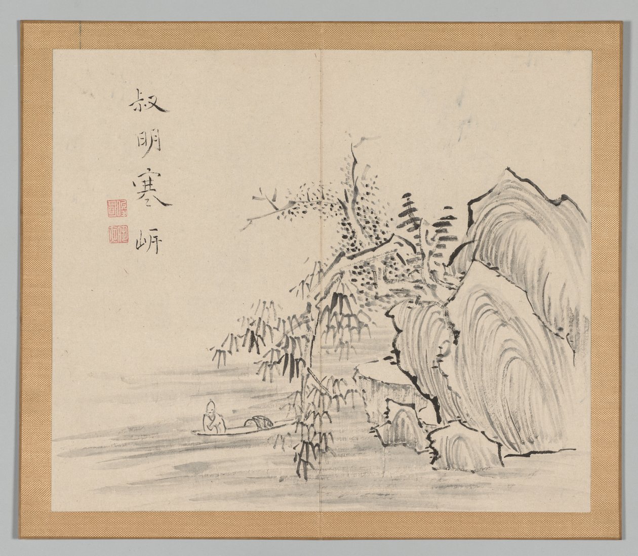 Dobbelt album af landskabsstudier efter Ikeno Taiga, bind 2 blad 10, 1700-tallet. af Aoki Shukuya