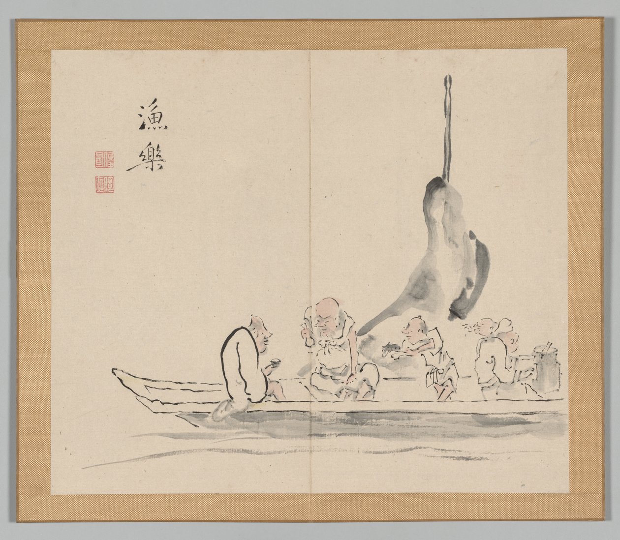 Dobbelt album af landskabsstudier efter Ikeno Taiga, bind 2 blad 28, 1700-tallet. af Aoki Shukuya