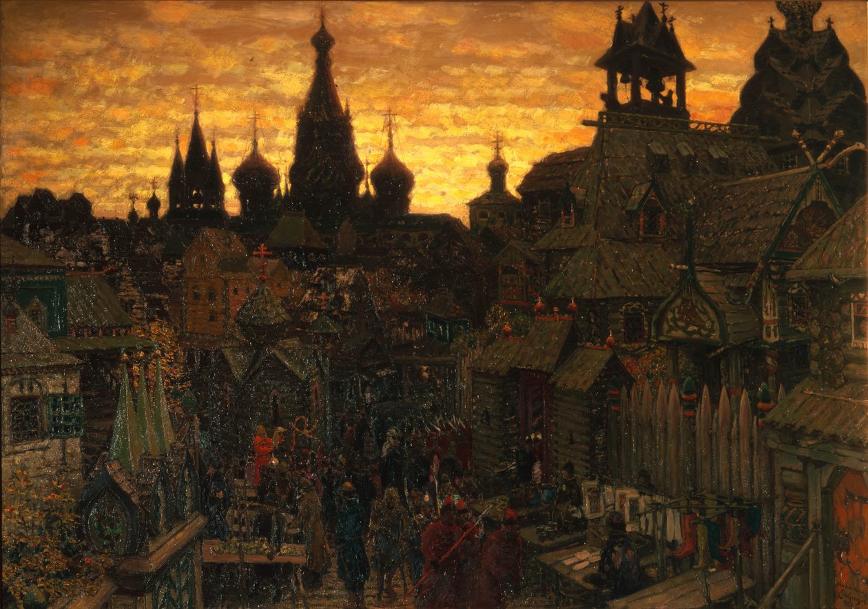 Det gamle Moskva. Gade i Kitay-gorod i det 17. århundrede, 1900 af Apollinari Mikhailovich Vasnetsov