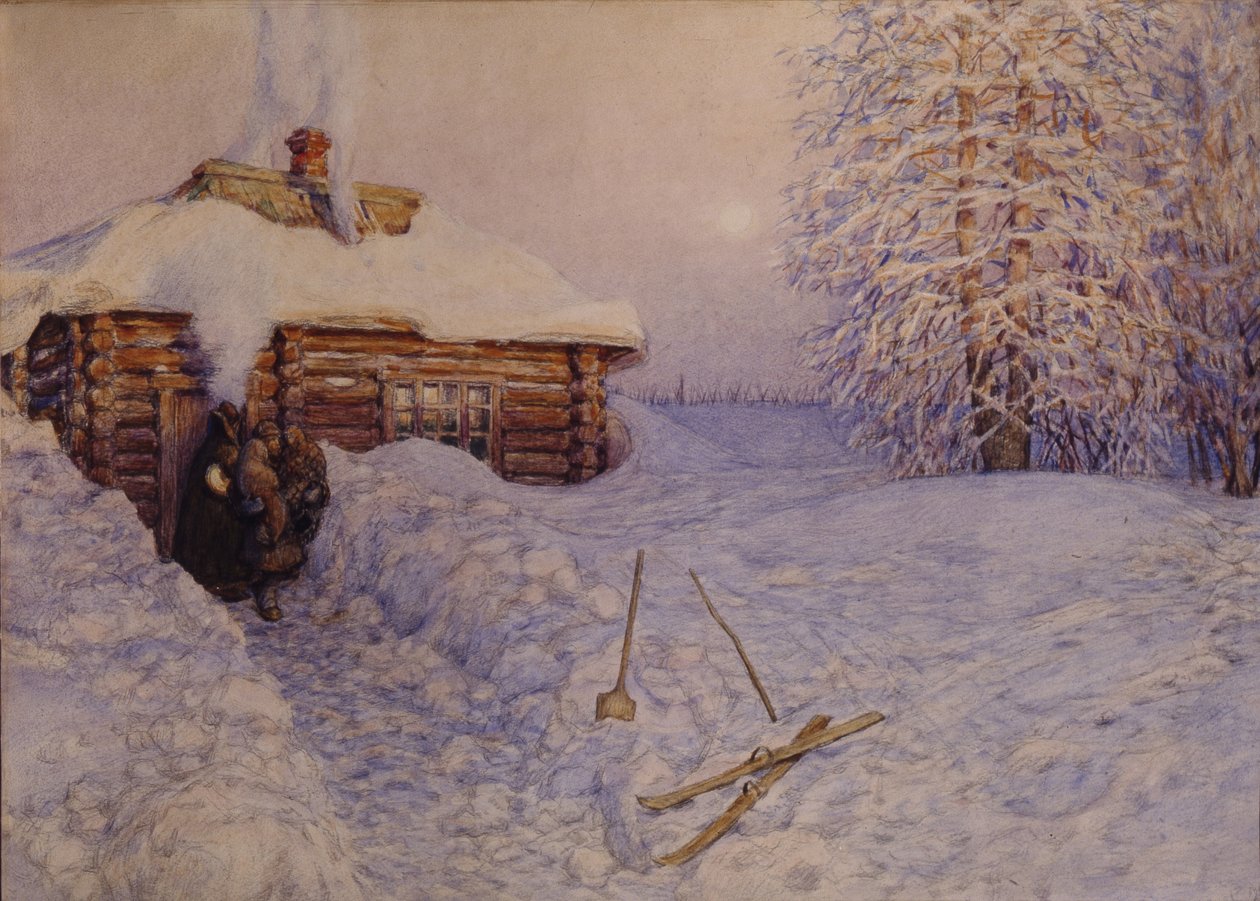 Banya om vinteren, 1919 af Apollinari Mikhailovich Vasnetsov