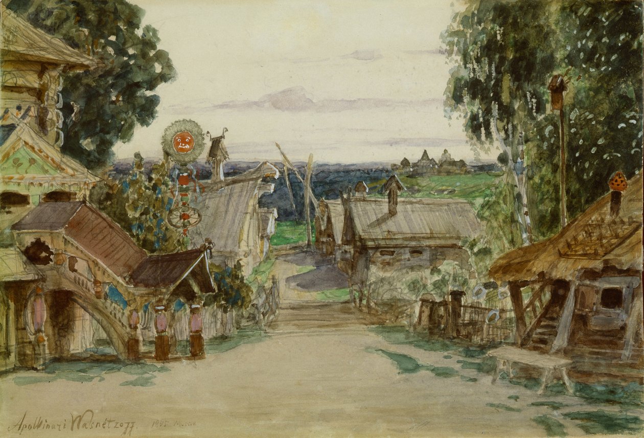 Berendeyevka. Scenedesign til operaen Snow Maiden af N. Rimsky-Korsakov, 1895 af Apollinari Mikhailovich Vasnetsov