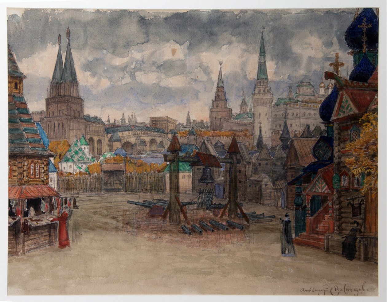 La place des strelets - Dekoration til operaen ""La Khovanshchina"" af Modeste Moussorgski (1839-1881) - The Strelets