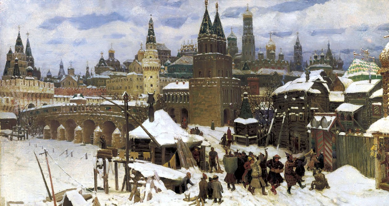 Moskva i det 17. århundrede. Allehelgensbroen, 1901 af Apollinari Mikhailovich Vasnetsov