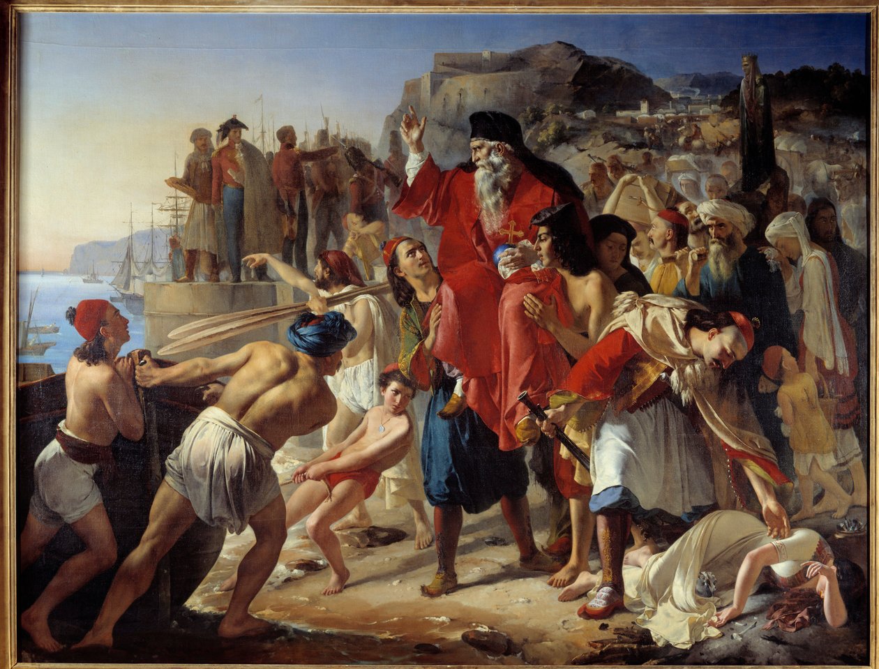 Bordingen af Parganiotes. Historiescene under den græske uafhængighedskrig (1819). Maleri af Appollodore Callet (1779-1831) af Apollodore Alphonse Callet