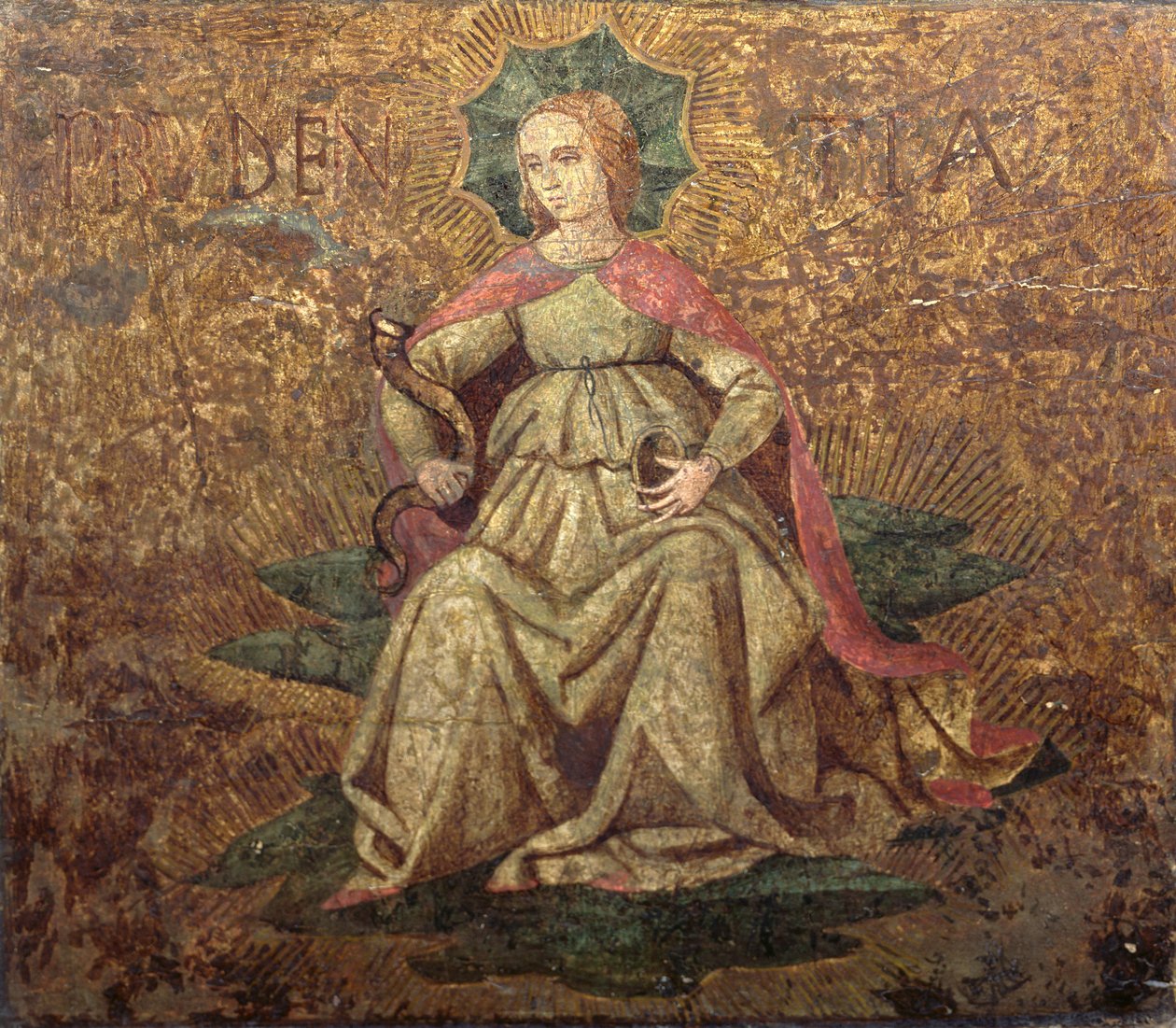 Allegory of Prudence, endepanel af en cassone, ca. 1460-65 (tempera på panel) (se 76870) af Apollonio di Giovanni