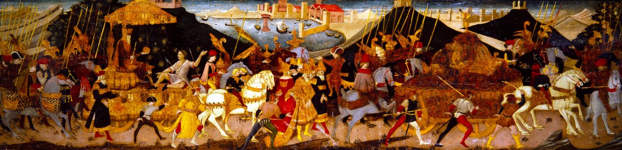 Cassone-panel, Cæsars triumf (på panel) af Apollonio di Giovanni di Tommaso