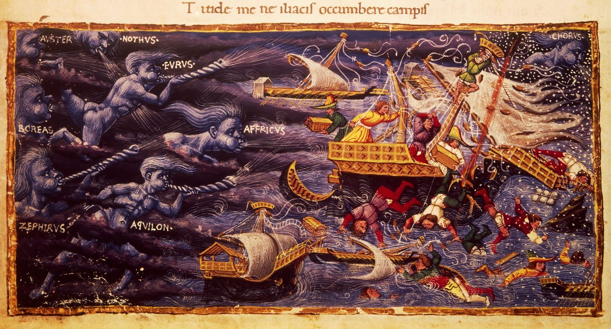 Virgilian manuskript med passage fra Aeneid, af Apollonio di Giovanni (1415 eller 1417-1465) af Apollonio di Giovanni di Tommaso
